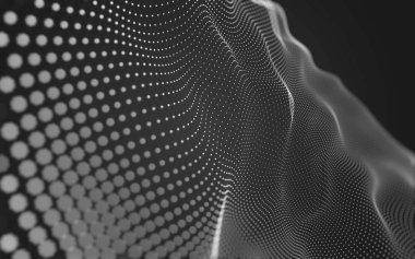 Çokgen alanı düşük Poli koyu arka plan, 3d render