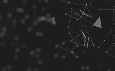 Çokgen alanı düşük Poli koyu arka plan, 3d render