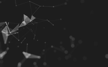 Çokgen alanı düşük Poli koyu arka plan, 3d render