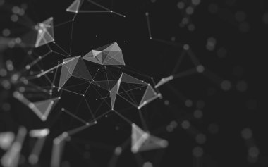 Çokgen alanı düşük Poli koyu arka plan, 3d render