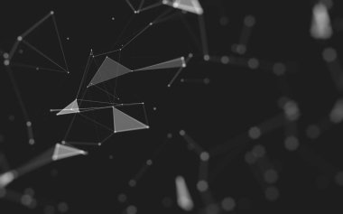 Çokgen alanı düşük Poli koyu arka plan, 3d render