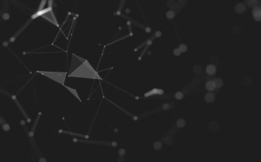 Çokgen alanı düşük Poli koyu arka plan, 3d render