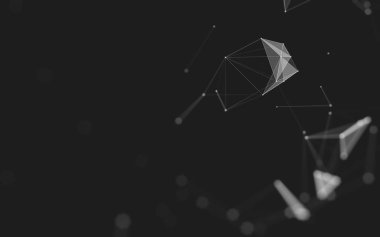 Çokgen alanı düşük Poli koyu arka plan, 3d render