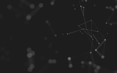 Çokgen alanı düşük Poli koyu arka plan, 3d render