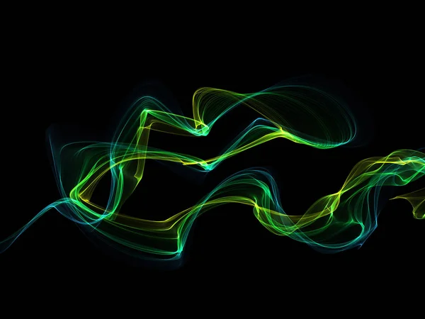 Dark abstract background with a glowing abstract waves — Stock Photo, Image