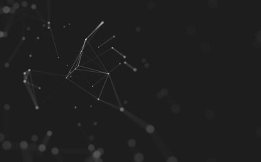 Çokgen alanı düşük Poli koyu arka plan, 3d render