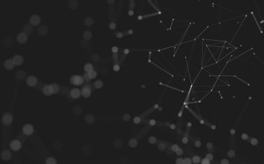 Çokgen alanı düşük Poli koyu arka plan, 3d render