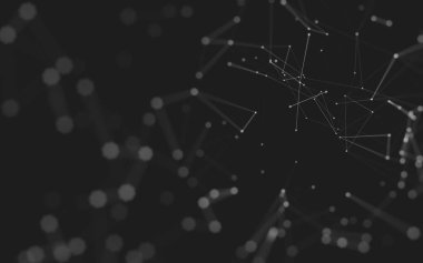 Çokgen alanı düşük Poli koyu arka plan, 3d render