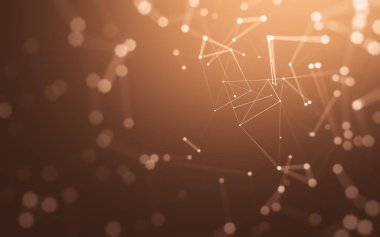 Çokgen alanı düşük Poli koyu arka plan, 3d render