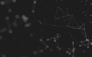 Çokgen alanı düşük Poli koyu arka plan, 3d render