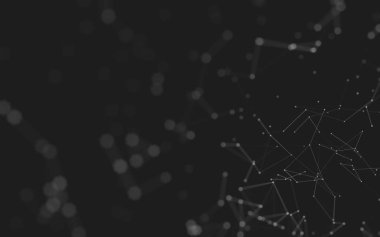 Çokgen alanı düşük Poli koyu arka plan, 3d render