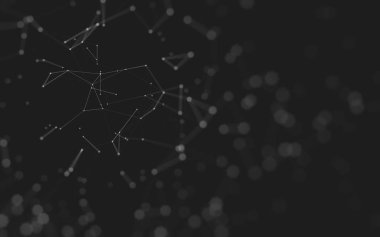 Çokgen alanı düşük Poli koyu arka plan, 3d render