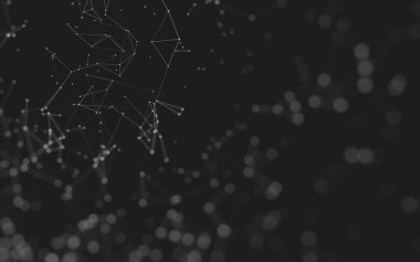 Çokgen alanı düşük Poli koyu arka plan, 3d render