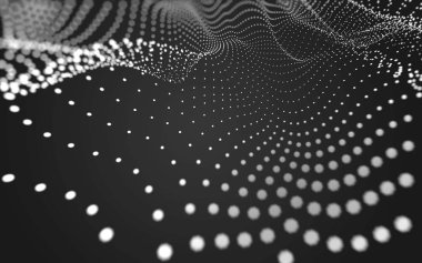 Çokgen alanı düşük Poli koyu arka plan, 3d render