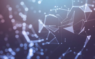 Çokgen alanı düşük Poli koyu arka plan, 3d render