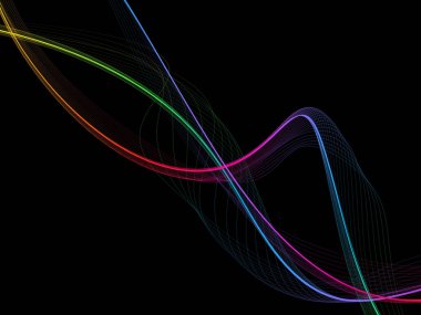 Bir parlayan ile koyu arka plan soyut dalgalar