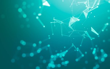 Çokgen alanı düşük Poli koyu arka plan, 3d render