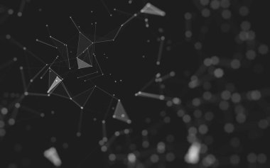 Çokgen alanı düşük Poli koyu arka plan, 3d render