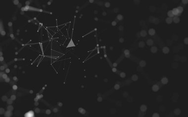 Çokgen alanı düşük Poli koyu arka plan, 3d render