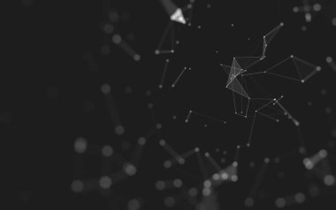 Çokgen alanı düşük Poli koyu arka plan, 3d render