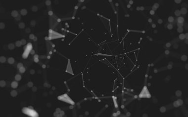 Çokgen alanı düşük Poli koyu arka plan, 3d render