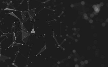 Çokgen alanı düşük Poli koyu arka plan, 3d render