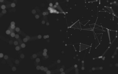 Çokgen alanı düşük Poli koyu arka plan, 3d render