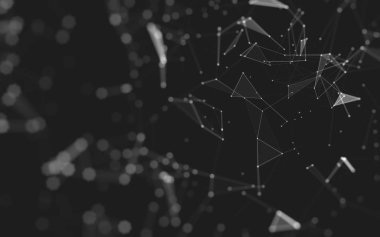 Çokgen alanı düşük Poli koyu arka plan, 3d render