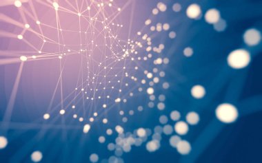 Çokgen alanı düşük Poli koyu arka plan, 3d render