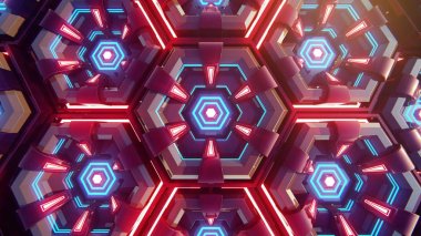 Siyah mavi ve turuncu altıgenler arka plan. Modern arka plan. 3d