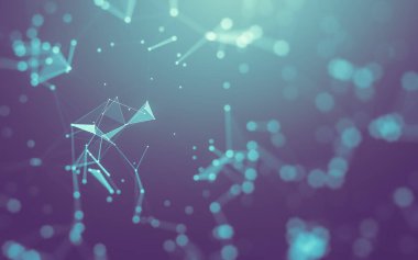 Çokgen alanı düşük Poli koyu arka plan, 3d render