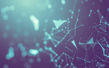 Çokgen alanı düşük Poli koyu arka plan, 3d render