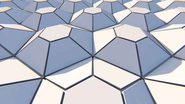 Fondo abstracto hexagonal geométrico blanco. Ilustración 3D —  Fotos de Stock