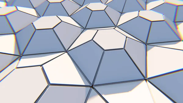 White geometric hexagonal abstract background. 3D illustration — Stock Photo, Image