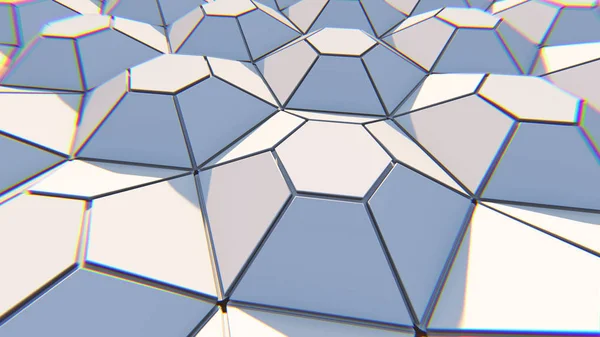 Fundo abstrato hexagonal geométrico branco. Ilustração 3D — Fotografia de Stock