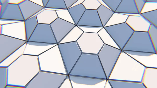 하얀 기하학적 육각형의 추상적 배경. 3d 삽화 — 스톡 사진