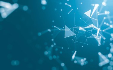 Çokgen alanı düşük Poli koyu arka plan, 3d render