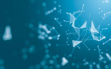 Çokgen alanı düşük Poli koyu arka plan, 3d render