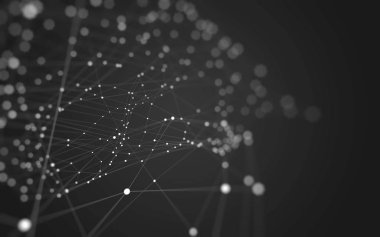 Çokgen alanı düşük Poli koyu arka plan, 3d render