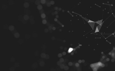 Çokgen alanı düşük Poli koyu arka plan, 3d render