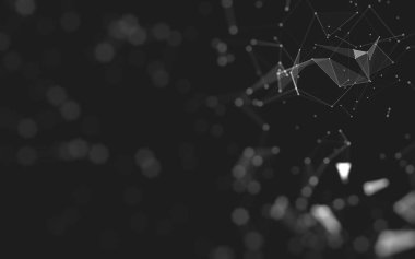 Çokgen alanı düşük Poli koyu arka plan, 3d render