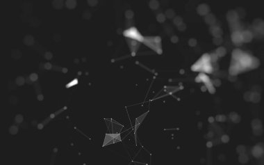 Çokgen alanı düşük Poli koyu arka plan, 3d render