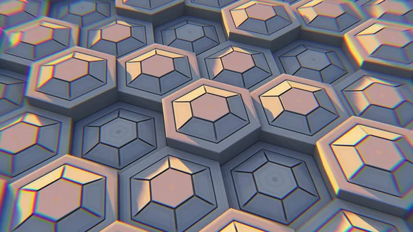 Белый геометрический шестиугольный абстрактный фон. 3D иллюстрация — стоковое фото