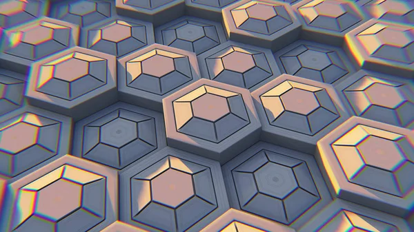 Fondo abstracto hexagonal geométrico blanco. Ilustración 3D —  Fotos de Stock