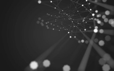 Çokgen alanı düşük Poli koyu arka plan, 3d render