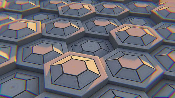 Fond abstrait hexagonal géométrique blanc. Illustration 3D — Photo