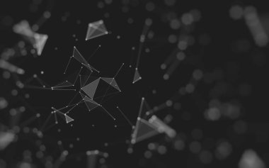 Çokgen alanı düşük Poli koyu arka plan, 3d render