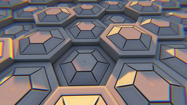 Fond abstrait hexagonal géométrique blanc. Illustration 3D — Photo