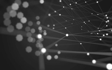 Çokgen alanı düşük Poli koyu arka plan, 3d render