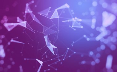 Çokgen alanı düşük Poli koyu arka plan, 3d render